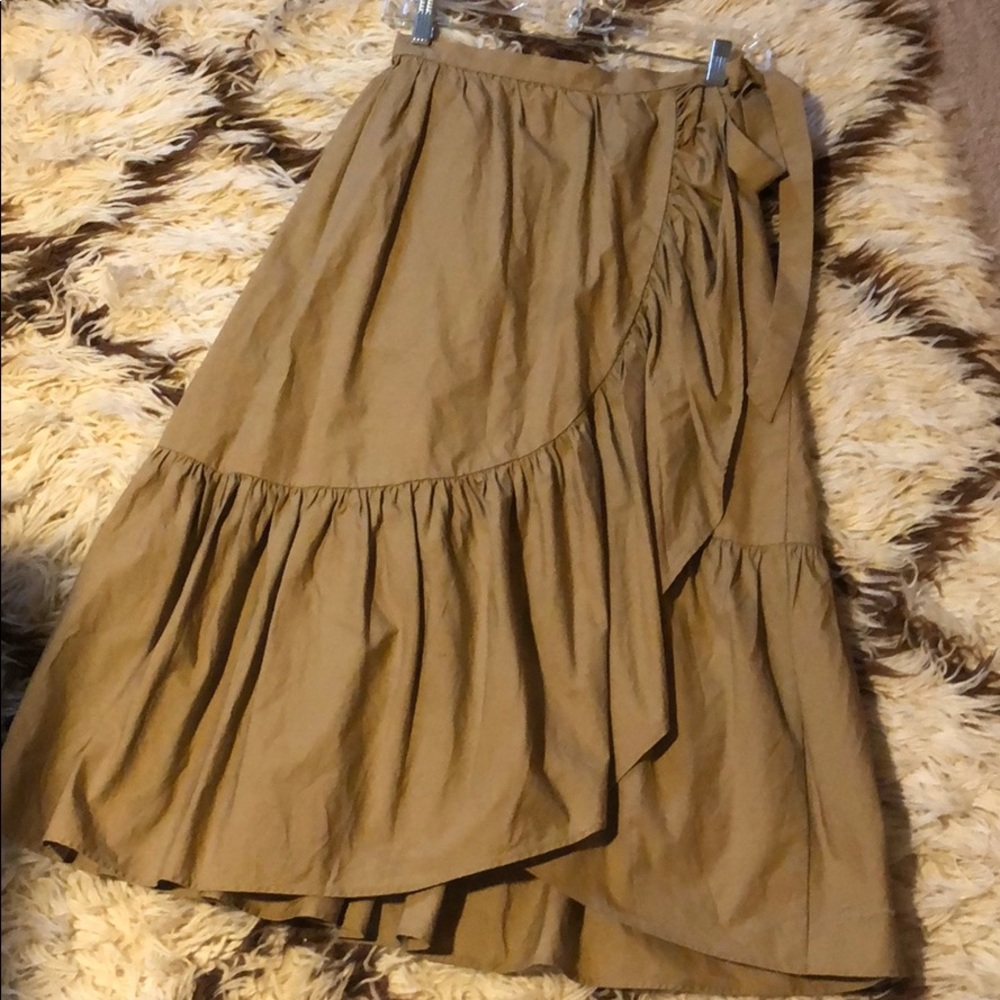 Jcrew wrap ruffle skirt